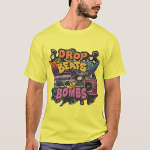 Camiseta Largar Batimentos Não Bomba Mensagem Positiva Músi
