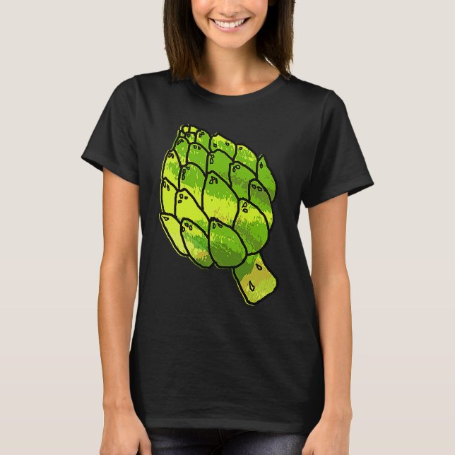 Camiseta Large Botanical Artichokes  Vegetarian (Frente)
