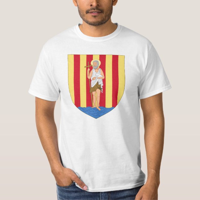 Camiseta LARGE IMPRESSÃO Perpignan Casaco de Armas (Frente)