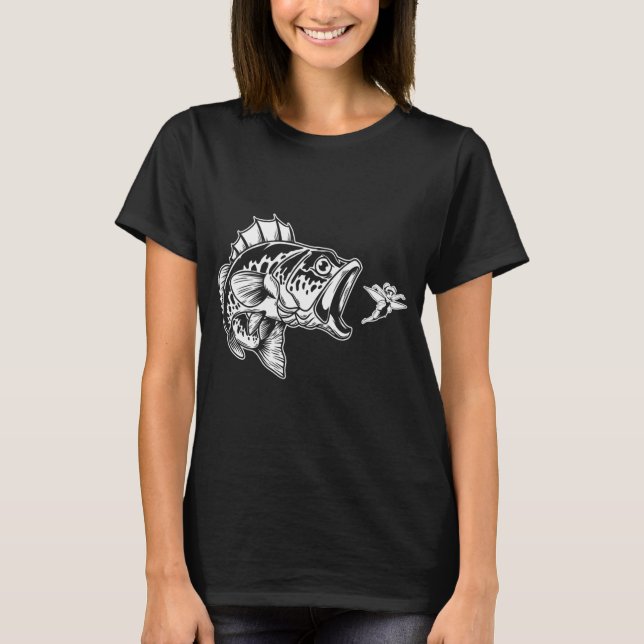 Camiseta Largemouth Bass Eating Tinkerbell (Frente)