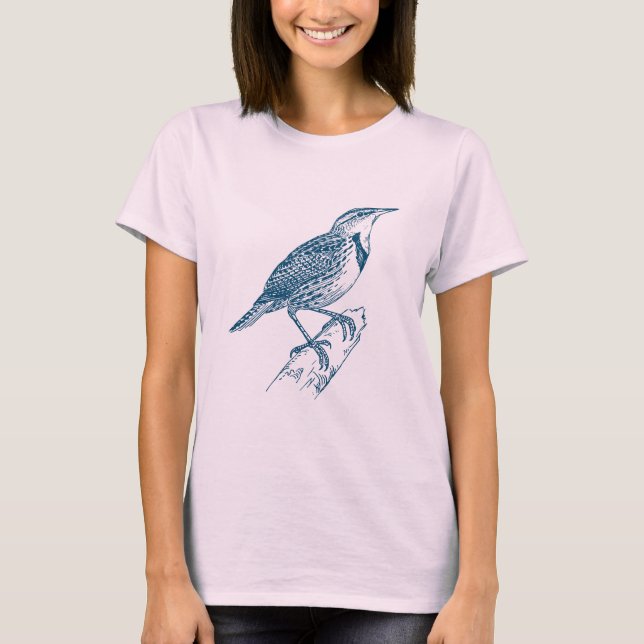Camiseta Largo-prado - Azul-Oceano (Frente)