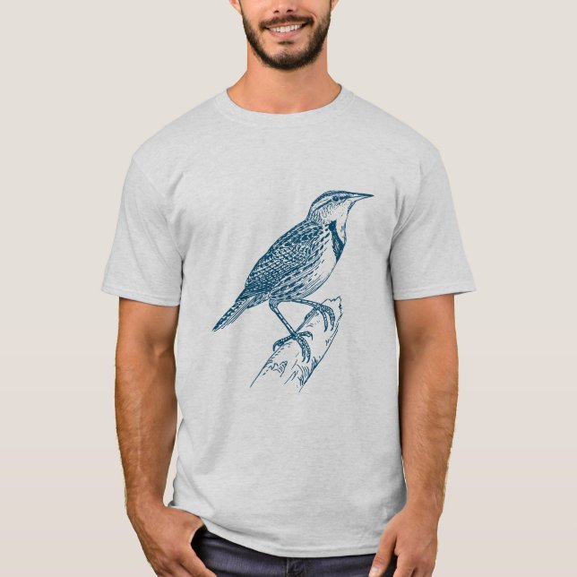 Camiseta Largo-prado - Azul-Oceano (Frente)
