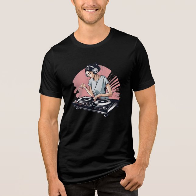 Camiseta Largue o Beat DJ Tee - Mão no Turntable (Frente)
