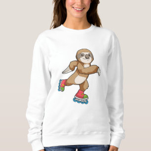 Camiseta Largura como skater com skates em linha