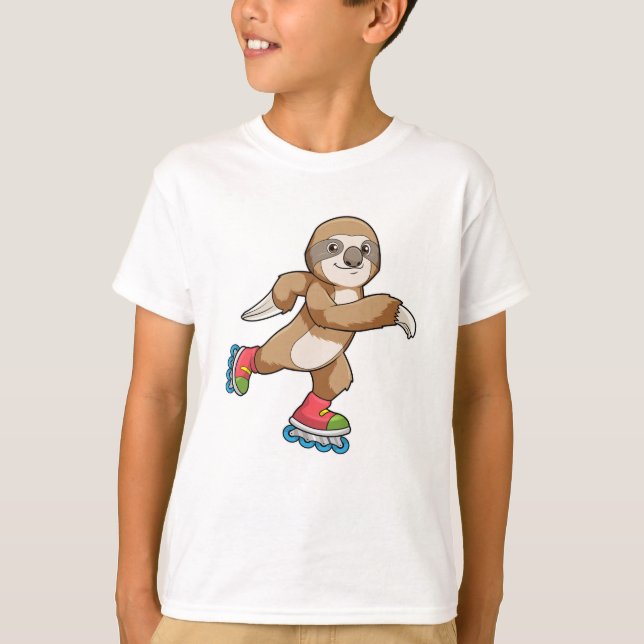 Camiseta Largura como skater com skates em linha (Frente)