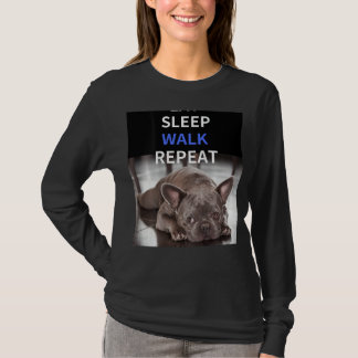 Camiseta Largura curta do logotipo do Bulldog REPEAT SLEEP