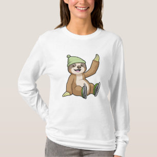 Camiseta Largura na patinação de gelo com skates de gelo