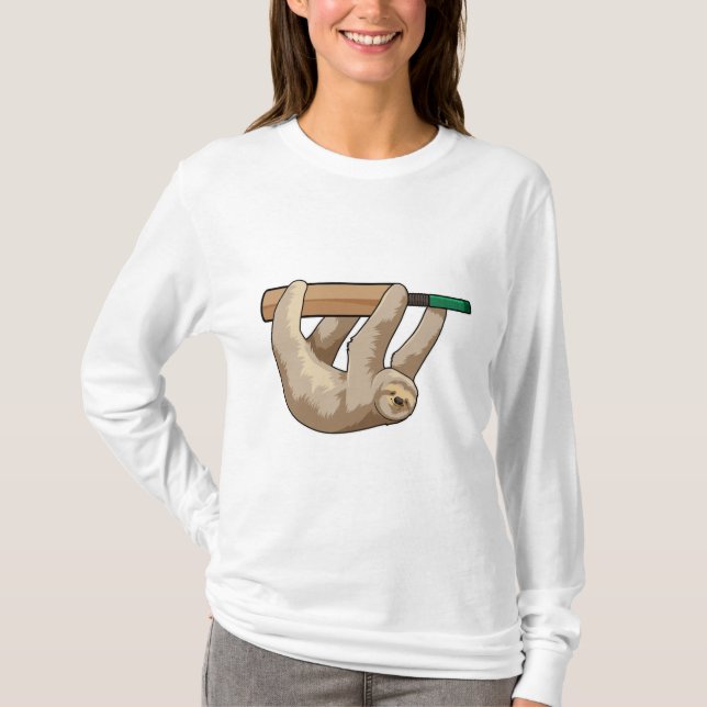 Camiseta Largura no Cricket com morcego de Cricket (Frente)
