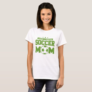 Camiseta Largura Verde Orgulhosa Futebol Mãe Design
