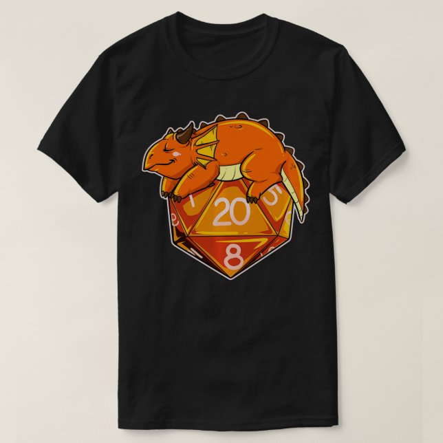 Camiseta Larp Chubby Dragon Dungeons W20 Roll Role Play Gam (Frente do Design)