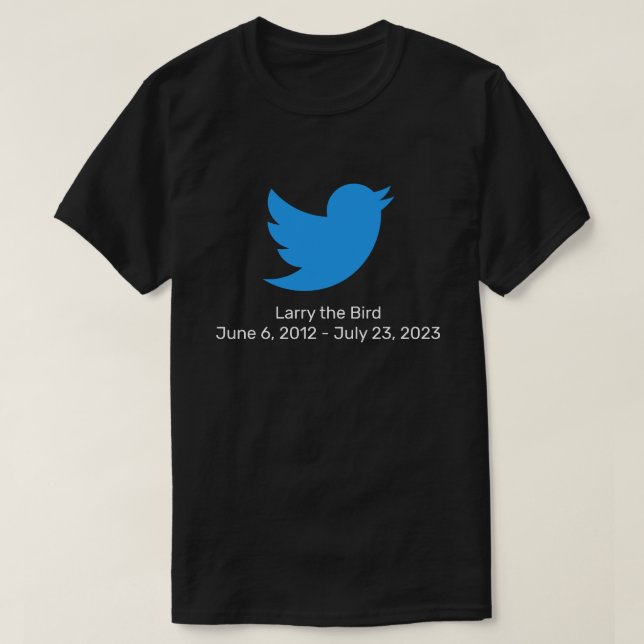 Camiseta Larry, a aposentação do Twitter do pássaro (Frente do Design)
