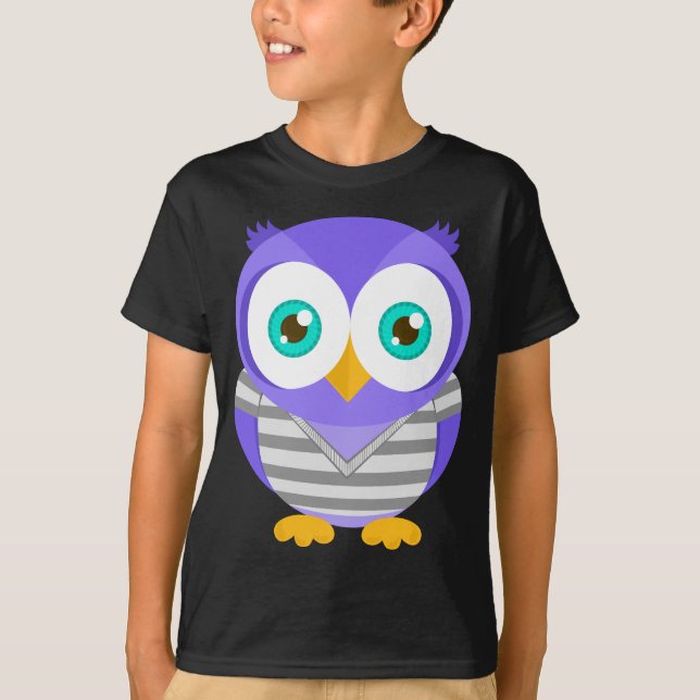 Camiseta Larry a coruja roxa (original) (Frente)