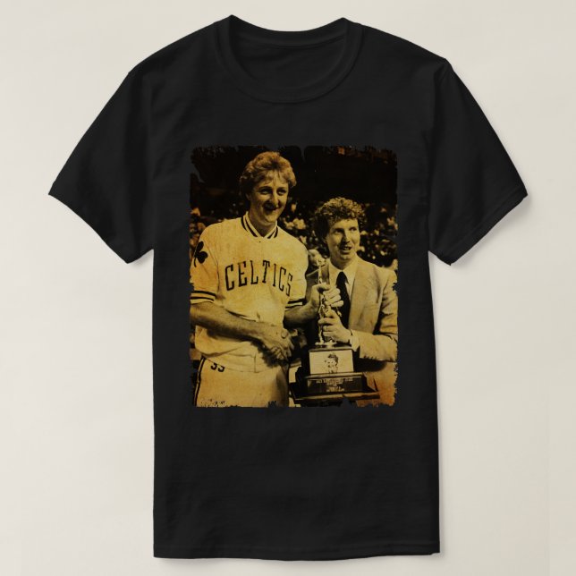 Camiseta Larry Bird Vintage Design De Basquete (Frente do Design)