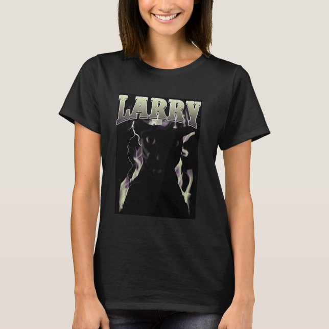 Camiseta Larry Cat ENGRAÇADO FOFO Gatos Bobos (Frente)