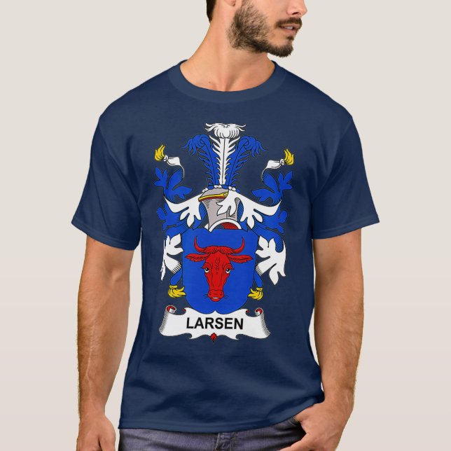 Camiseta Larsen Casaco da Guarda Familiar de Armas (Frente)
