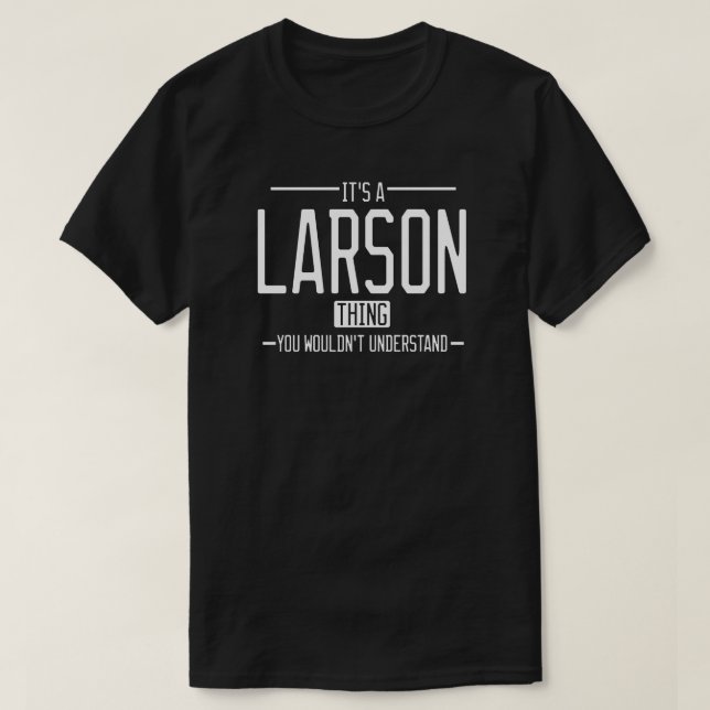 Camiseta Larson, sobrenome engraçado, família engraçada (Frente do Design)