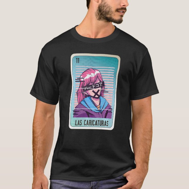 Camiseta Las Caricaturas Mexican Slang Lottery Bingo Cards (Frente)