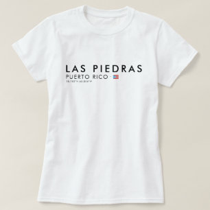 Camiseta Las Piedras Porto Rico Coordenadas Tee