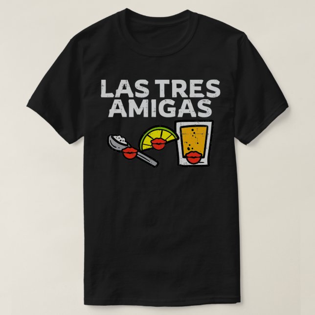 Camiseta Las Tres Amigas Salt Lime Tequila Cinco De Mayo Me (Frente do Design)