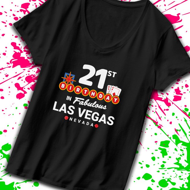 Camiseta Las Vegas Birthday Party - 21st Birthday In Vegas (Criador carregado)