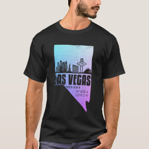 Camiseta Las Vegas Nevada Coordenadas Mapa do Estado Vintag