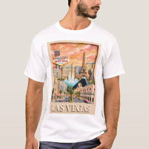 Camiseta Las Vegas Nevada Impasto Antigos Pontos Turísticos