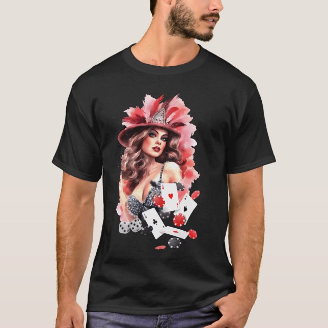 Camiseta Las Vegas Nevada Show Girl Burlesque Watercolor bo (Frente)