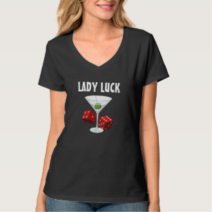 Camiseta Las Vegas que joga a senhora Sorte Martini e dado