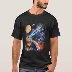 Camiseta Laser Engraçado Espaço Gato Cólito Gato Gatinho Ol