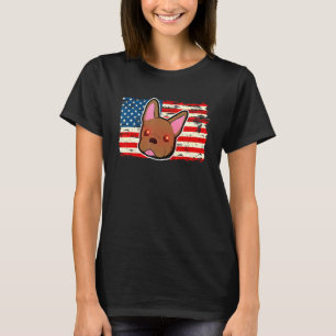 Camiseta Laser Eyes French Dog American Flag 4° de julho Pe