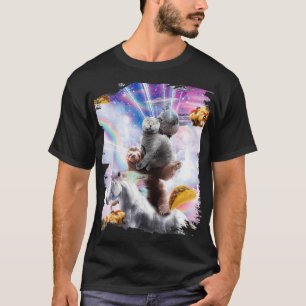 Camiseta Laser Olhos Espaço Guiné Porco Gato Sloth Unicor