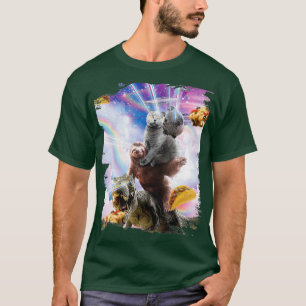 Camiseta Laser Olhos Espaço Guiné Suíno Gato Lata Dinossaur