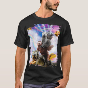 Camiseta Laser Olhos Espaço Guiné Suíno Gato Lata Dinossaur