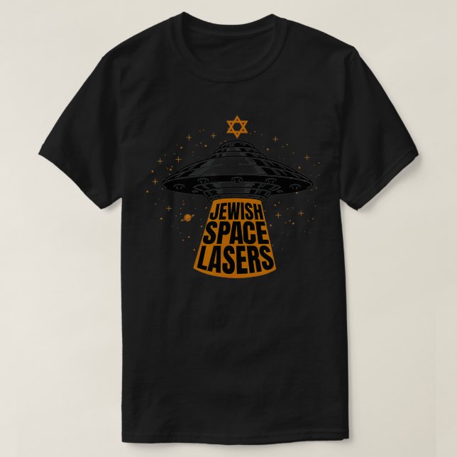 Camiseta Lasers espaciais judeus (Frente do Design)