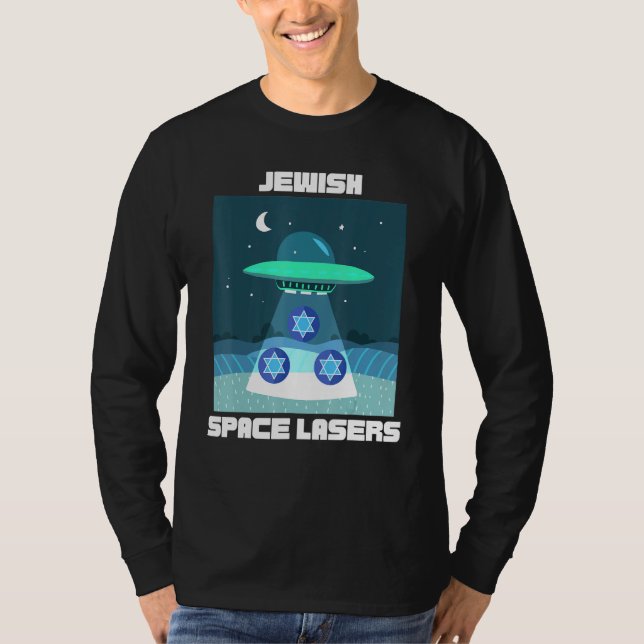 Camiseta Lasers Espaciais Judeus Ufo Estrela Voadora De Dav (Frente)