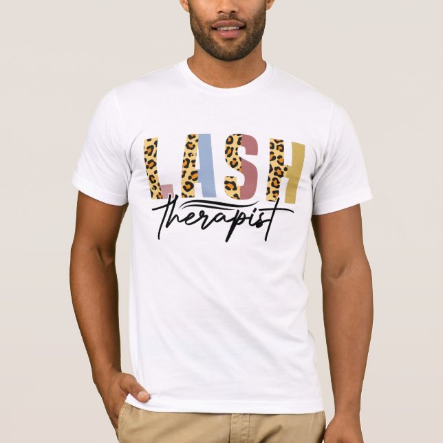 Camiseta Lash Therapist Leopard Eyelash Tech Lash (Frente)