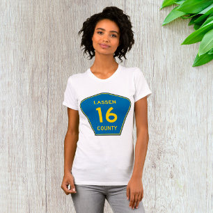 Camiseta Lassen County Road Sign Womens T Shirt