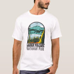 Camiseta Lassen Volcanic Park California Vintage<br><div class="desc">Lassen trabalho de arte de vetor vulcânico em um design de estilo de janela. O parque é rico em áreas hidrotermais como Bumpass Hell,  com seus acres de potes de lama borbulhante.</div>