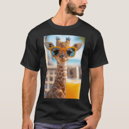 Camiseta Lässige Giraffe mit Sonnenbrille