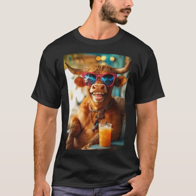 Camiseta Lässiger Stier mit Sommerflair (Frente)