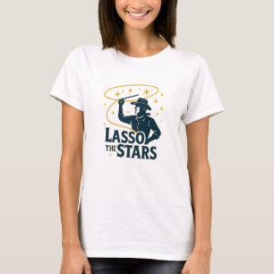 Camiseta Lasso as Estrelas Gráfico do Cowboy da Meia-Noite