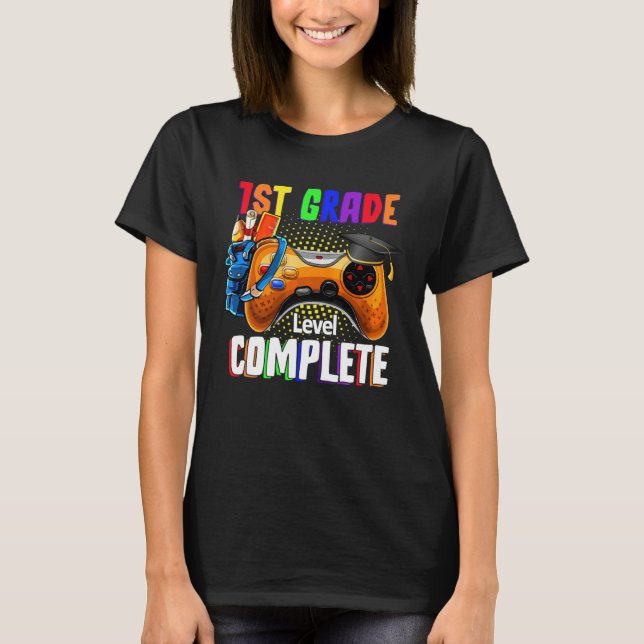 Camiseta Last Day Of School 1st Grade Level Complete Gradua (Frente)
