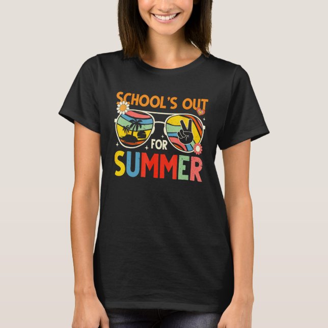 Camiseta Last Day Of School Retro Schools Out For Summer Te (Frente)