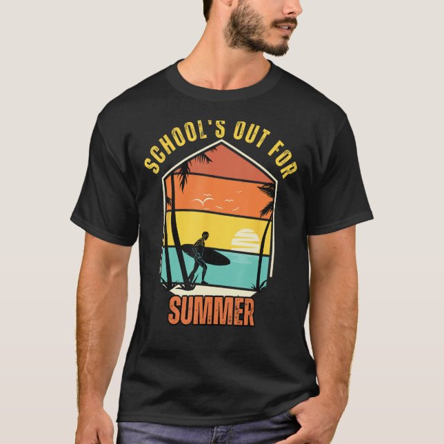 Camiseta Last Day Of School Retro Schools Out For Summer Te (Frente)