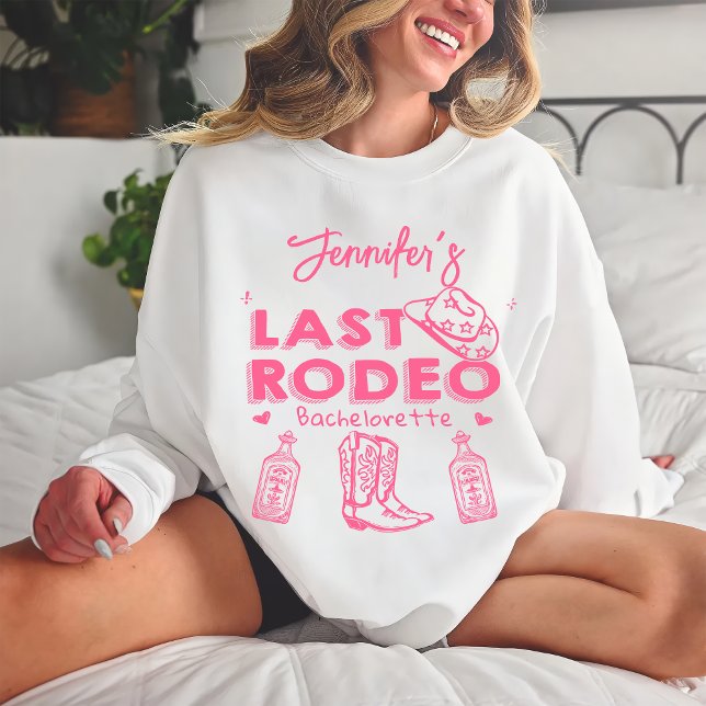 Camiseta Last Rodeo Pink Cowgirl Hat Bachelorette Party (Criador carregado)