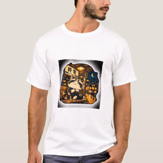 Camiseta Last Train Cat | Noite de Estação Japones