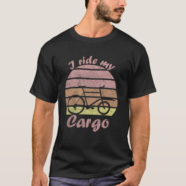 Camiseta Lastenrad im Sonnenuntergang, Retro, Cargobike (Frente)