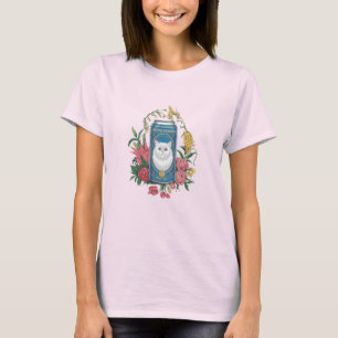 Camiseta Lata de Cerveja de Gato Persa Branco