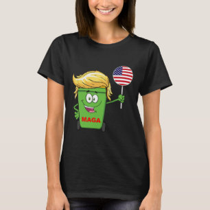 Camiseta Lata de lixo mega desenho animado engraçado Trump