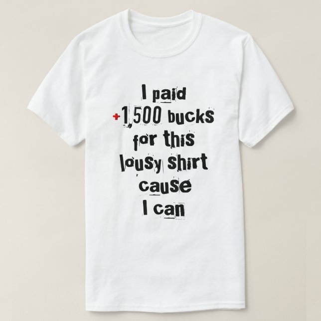 Camiseta latão de gente muito rica (Frente do Design)